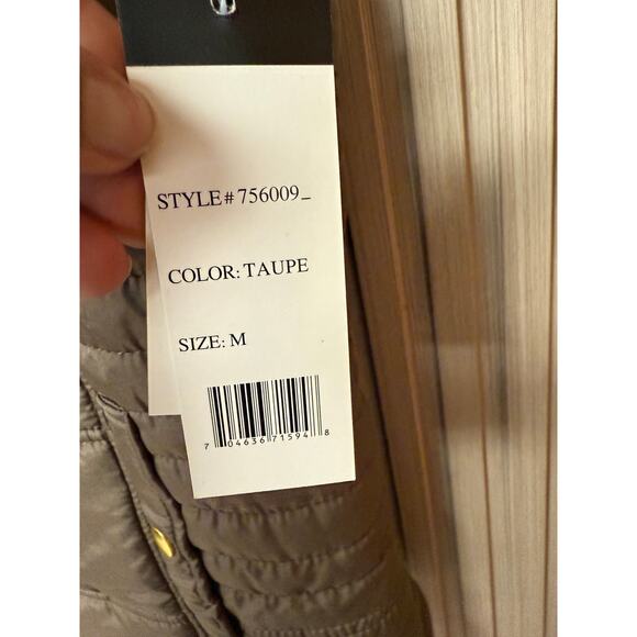 KC Collections Women’s Medium Taupe Reversible Vest Quilted Faux Fur Full Zip - Picture 8 of 13